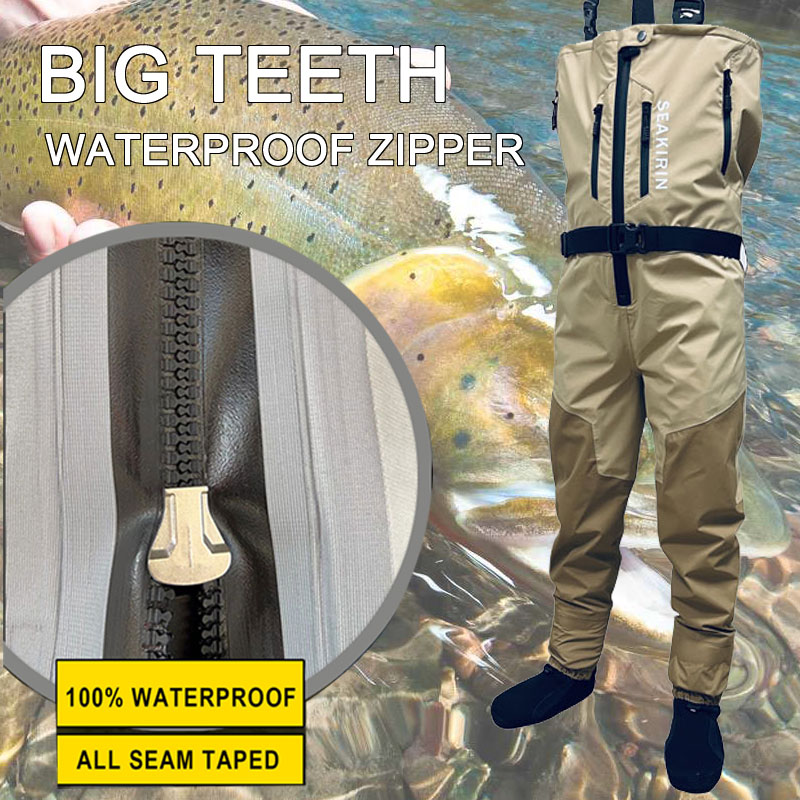Fishing Waders Breathable - Waders de pesca respiráveis com zíper