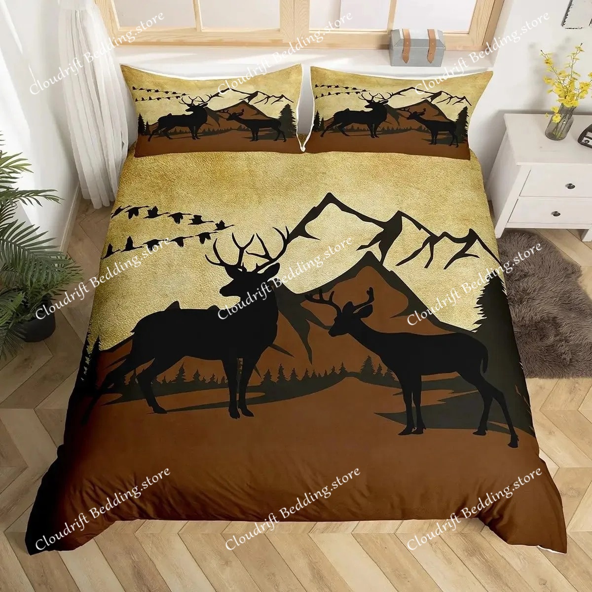 Hunting And Camping In Forest - Capa de Edredom King Queen com