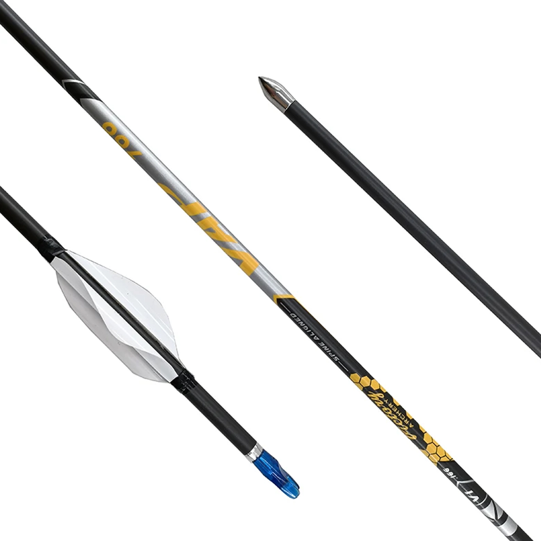 Hunting Bow Compound - 12pçs setas de carbono Sp350-1000 palhetas