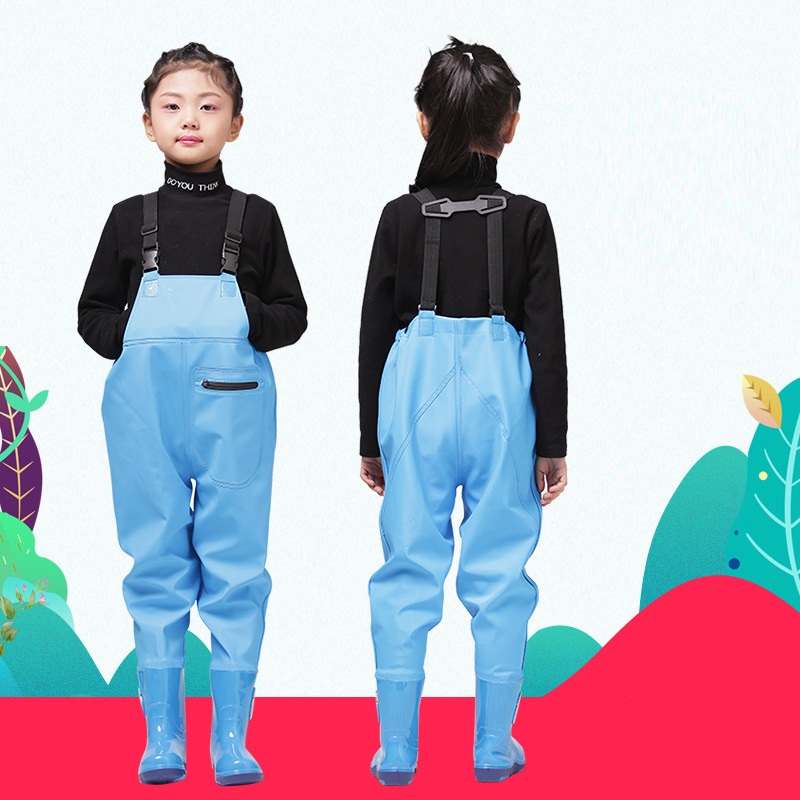 Fishing Waders Breathable - Peito limícolas com botas para crianças,