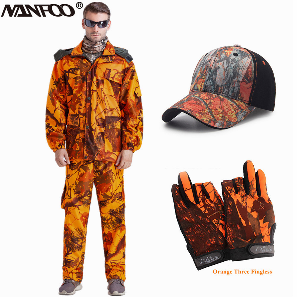 Camouflage Hunting Jacket - Blaze masculino ao ar livre laranja