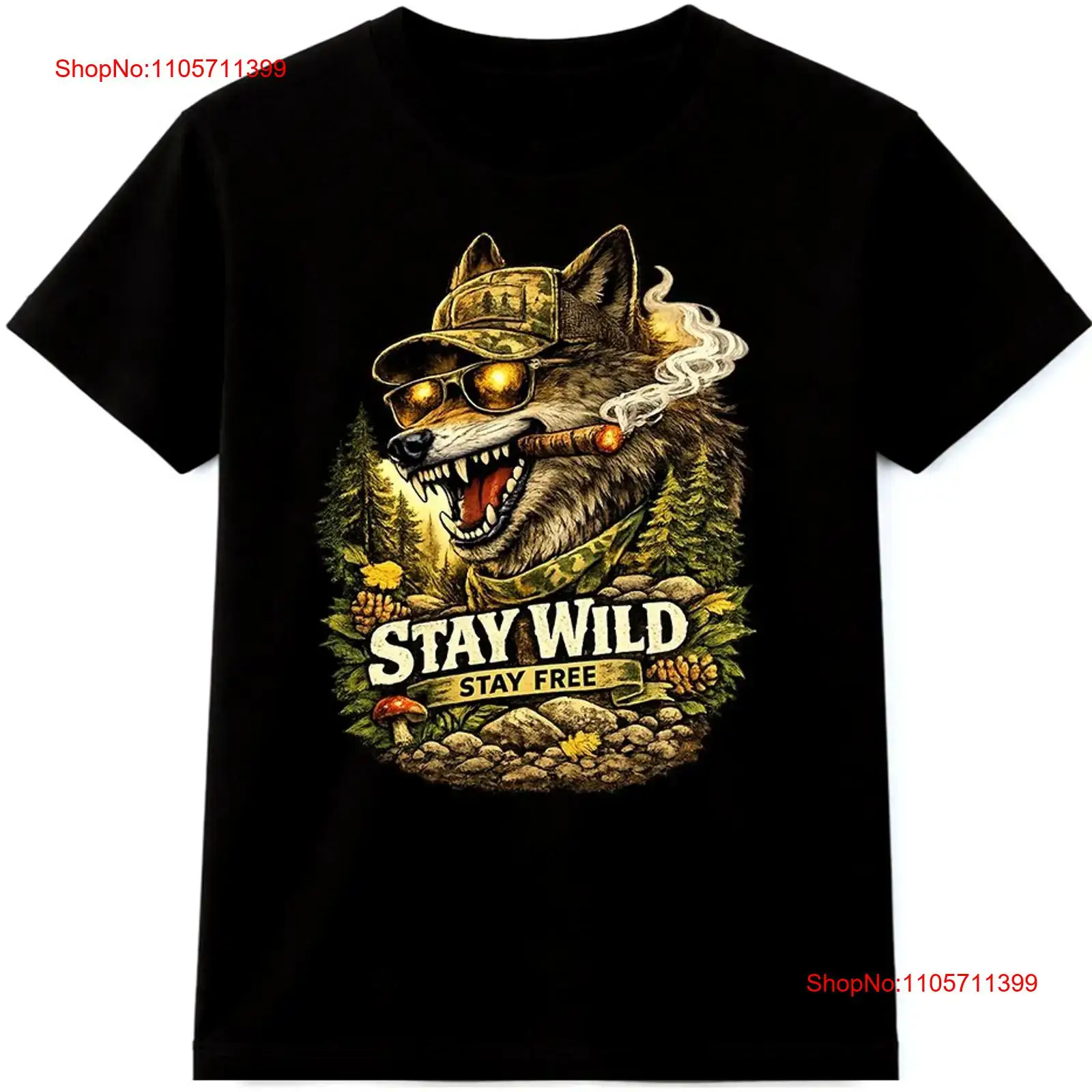 Wildman Hunting & Outdoor Price List - Camiseta Wolf Stay Wild Free para