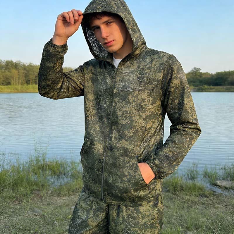 Camouflage Hunting Jacket - Conjuntos Táticos de Camuflagem com Capuz,