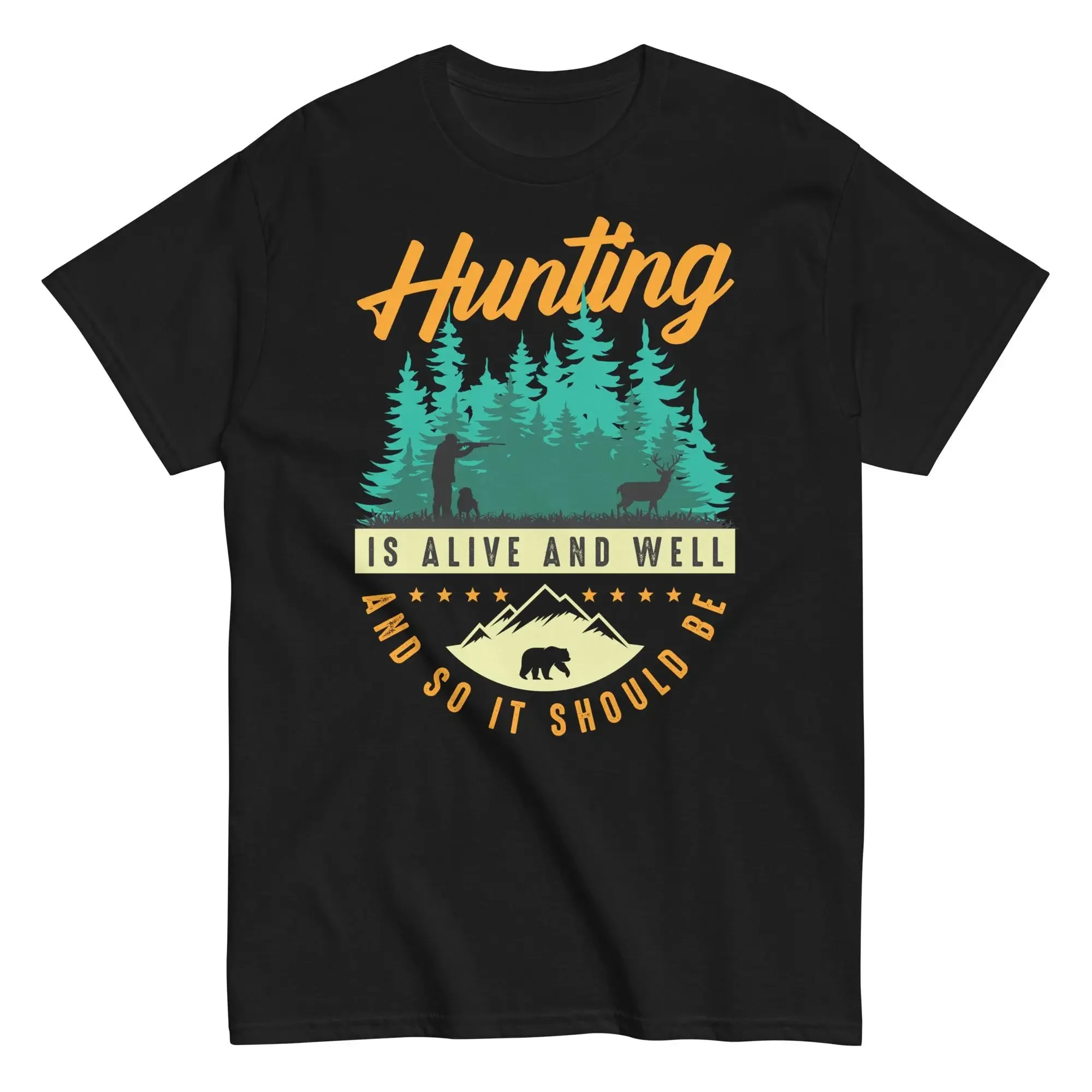 Wildman Hunting & Outdoor Price List - Camiseta 'Eu Devia Estar Caçando' com