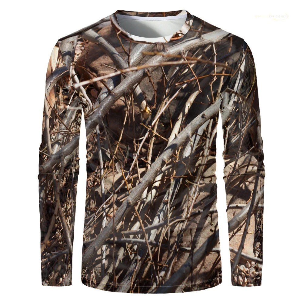 Hunting And Camping In Forest - Camiseta masculina camuflada para caça na