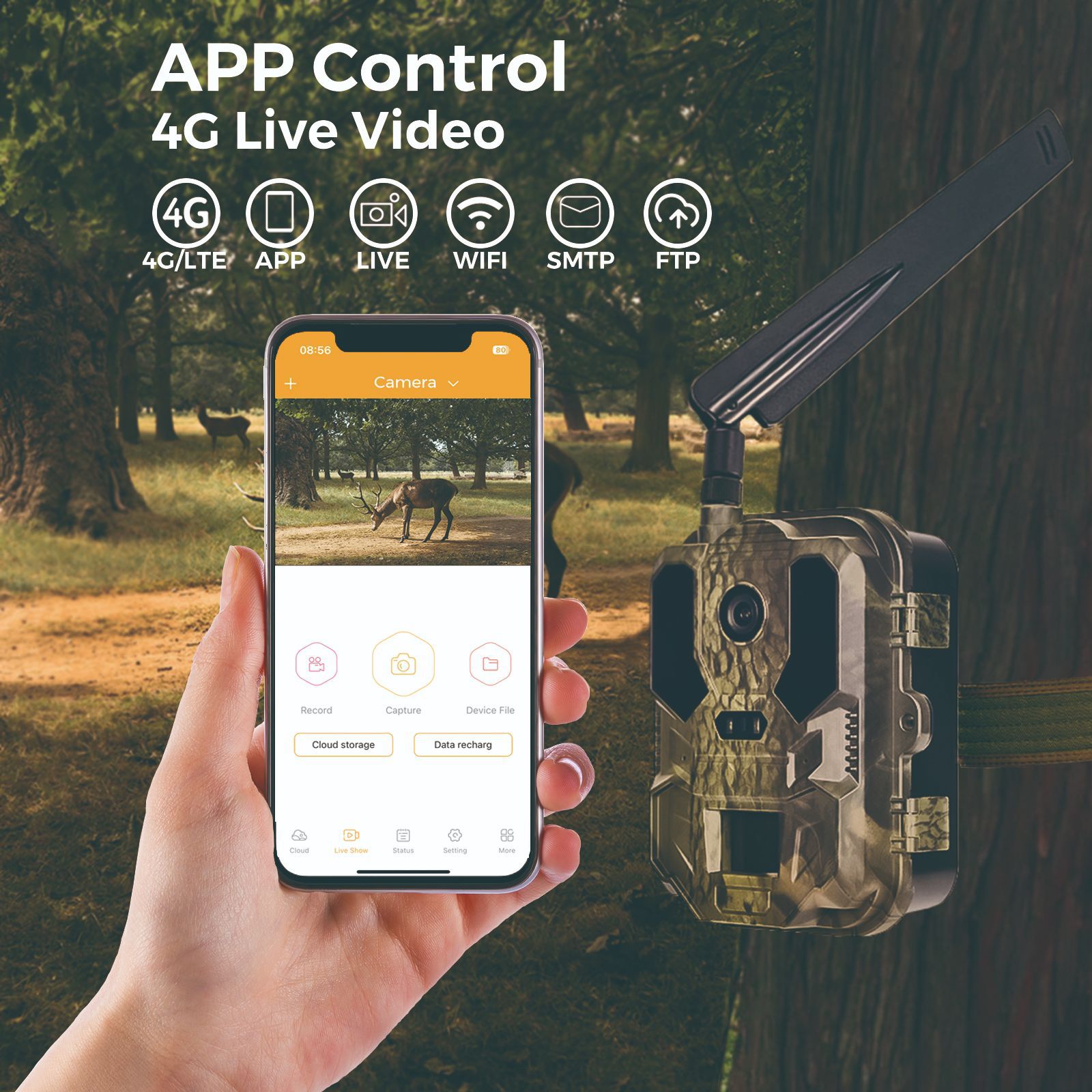 Hunting Outdoor Camera - Câmera infravermelha para vida selvagem, 4g,