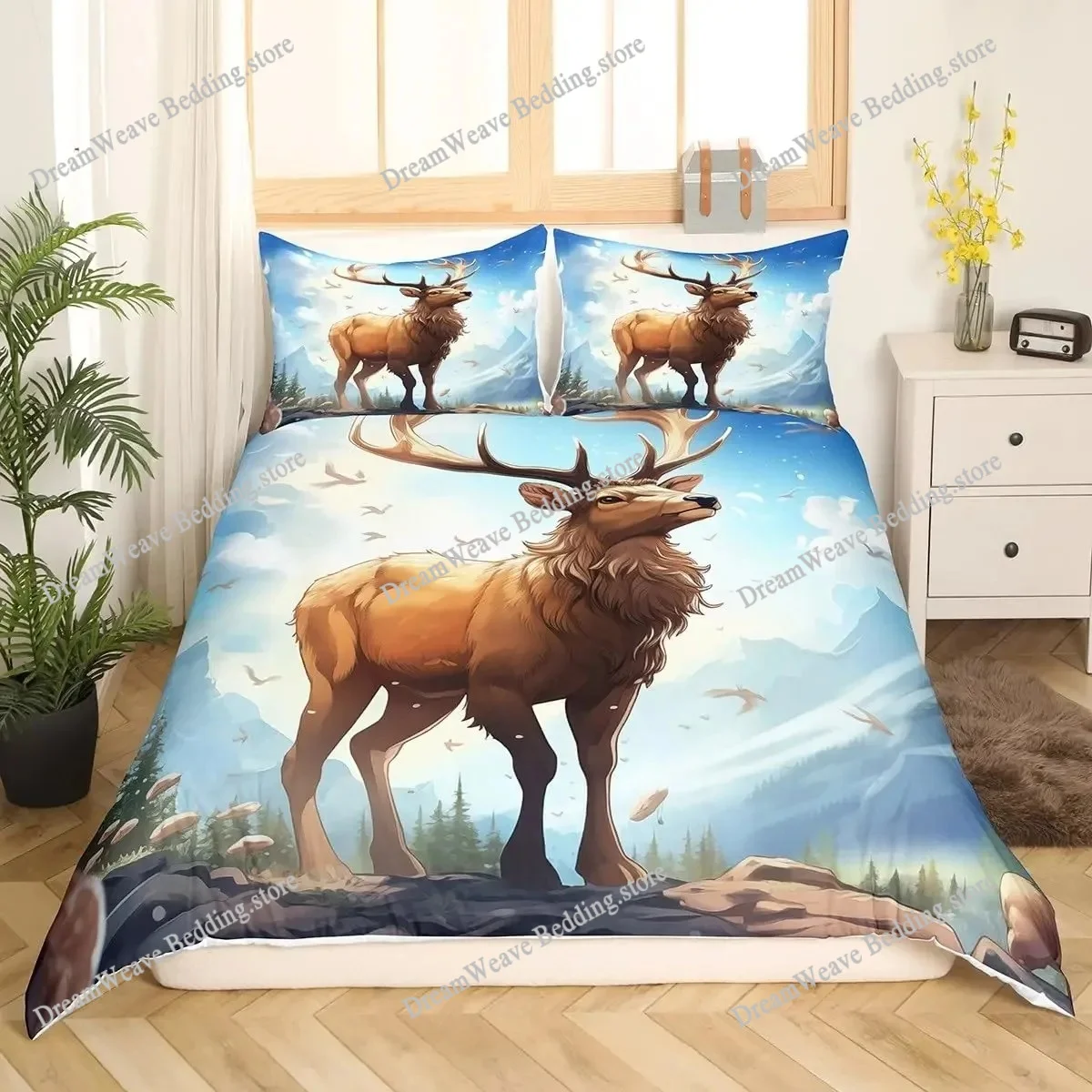 Capa de Edredom King Queen com - Hunting And Camping In Forest avaliação e preço