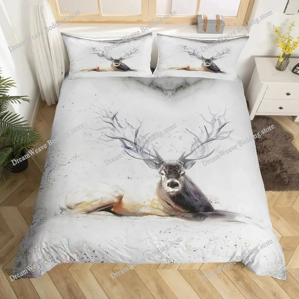 Capa de Edredom King Queen com - Hunting And Camping In Forest avaliação e preço