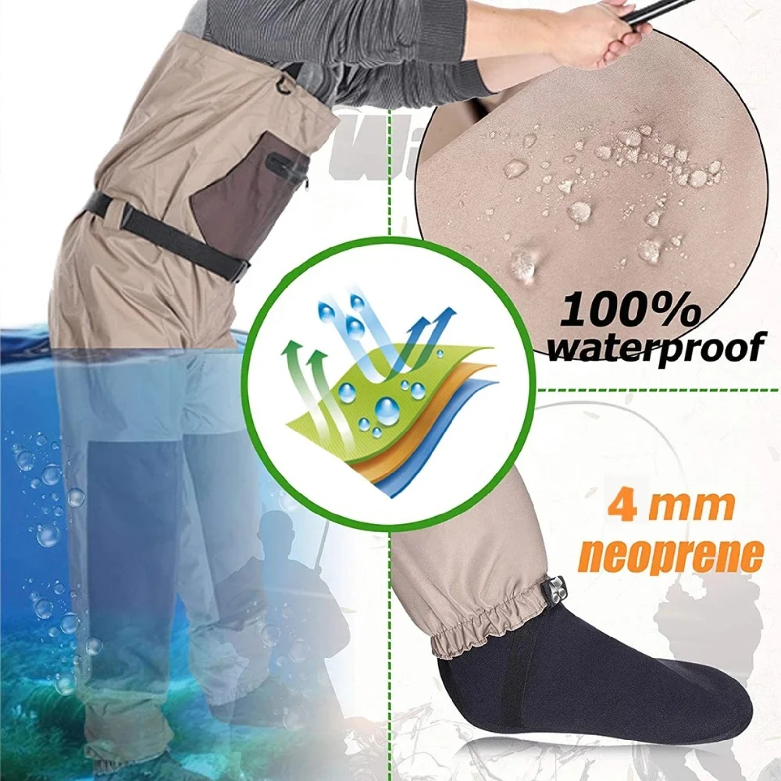 Goture Waders de Pesca com 3 C - Fishing Waders Breathable avaliação e preço