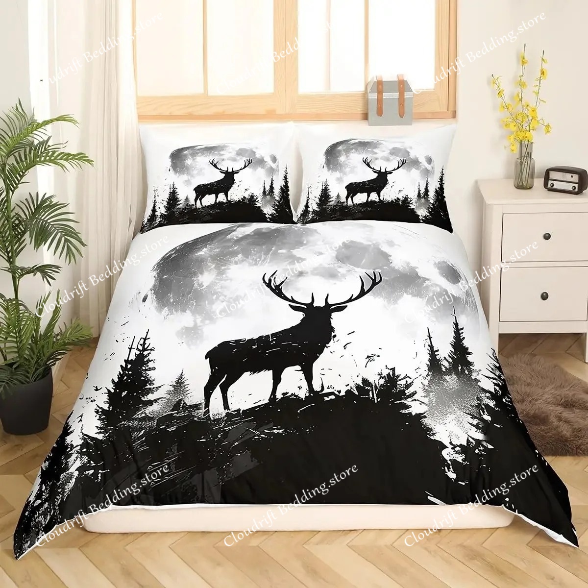 Capa de Edredom King Queen com - Hunting And Camping In Forest avaliação e preço