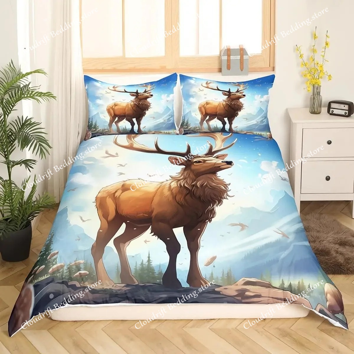 Capa de Edredom King Queen com - Hunting And Camping In Forest avaliação e preço