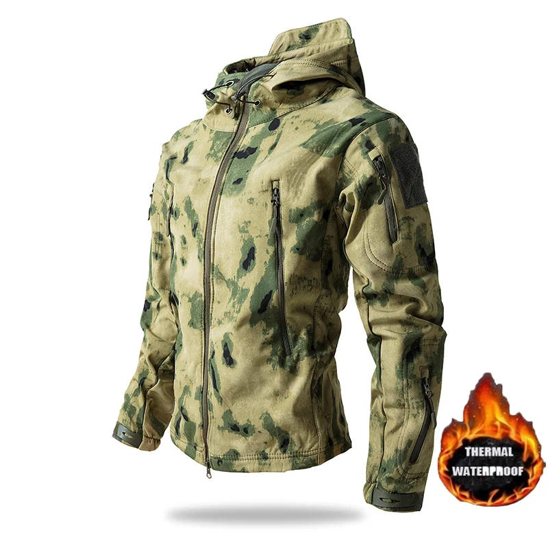 Inverno militar pele de tubarã - Camouflage Hunting Jacket avaliação e preço